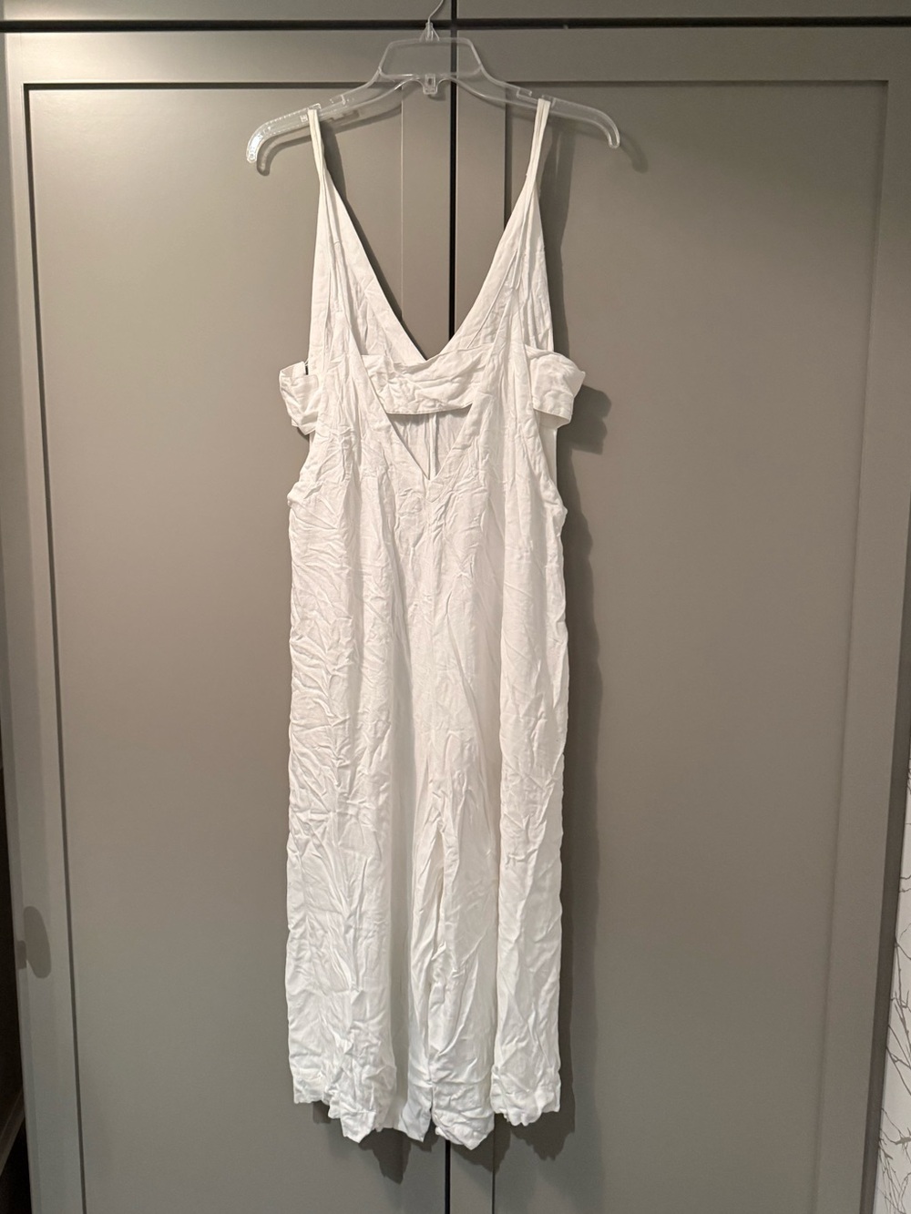 Imsy White Linen Style Beach Cover up Jumpsuit/Romper - One Size - Picture 2 of 4